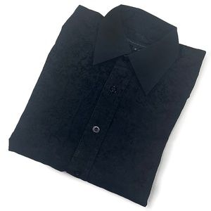 Black Vintage Flecked Button-Front Shirt from Japan